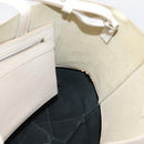 CELINE Vertical Cabas Small Hand Bag Leather 2way White Silver Auth hk4204-23