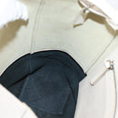 CELINE Vertical Cabas Small Hand Bag Leather 2way White Silver Auth hk4204-24