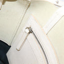 CELINE Vertical Cabas Small Hand Bag Leather 2way White Silver Auth hk4204-25