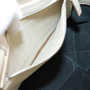 CELINE Vertical Cabas Small Hand Bag Leather 2way White Silver Auth hk4204-26