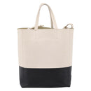 CELINE Vertical Cabas Small Hand Bag Leather 2way White Silver Auth hk4204-2
