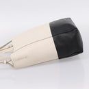 CELINE Vertical Cabas Small Hand Bag Leather 2way White Silver Auth hk4204-3