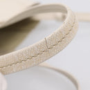 CELINE Vertical Cabas Small Hand Bag Leather 2way White Silver Auth hk4204-8