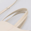 CELINE Vertical Cabas Small Hand Bag Leather 2way White Silver Auth hk4204-14