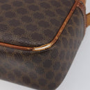 CELINE Macadam Canvas Shoulder Bag PVC Leather Brown Gold Auth hk4205-9