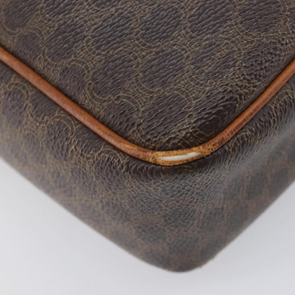 CELINE Macadam Canvas Shoulder Bag PVC Leather Brown Gold Auth hk4205