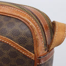 CELINE Macadam Canvas Shoulder Bag PVC Leather Brown Gold Auth hk4205-10