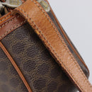 CELINE Macadam Canvas Shoulder Bag PVC Leather Brown Gold Auth hk4205-20