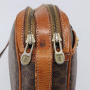 CELINE Macadam Canvas Shoulder Bag PVC Leather Brown Gold Auth hk4205-21