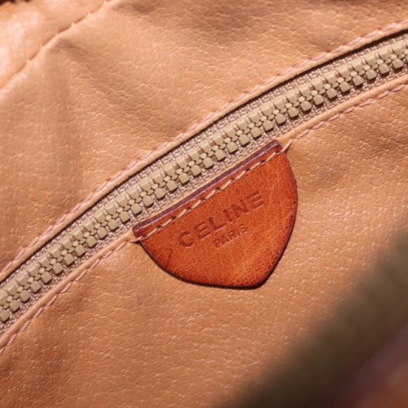 CELINE Macadam Canvas Shoulder Bag PVC Leather Brown Gold Auth hk4205
