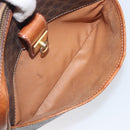 CELINE Macadam Canvas Shoulder Bag PVC Leather Brown Gold Auth hk4205-28