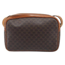 CELINE Macadam Canvas Shoulder Bag PVC Leather Brown Gold Auth hk4205-2