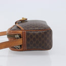 CELINE Macadam Canvas Shoulder Bag PVC Leather Brown Gold Auth hk4205-4