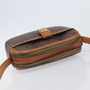 CELINE Macadam Canvas Shoulder Bag PVC Leather Brown Gold Auth hk4205-6