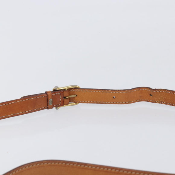 CELINE Macadam Canvas Shoulder Bag PVC Leather Brown Gold Auth hk4205