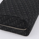 Christian Dior Trotter Canvas Hand Bag Black Silver Auth hk4206A-16