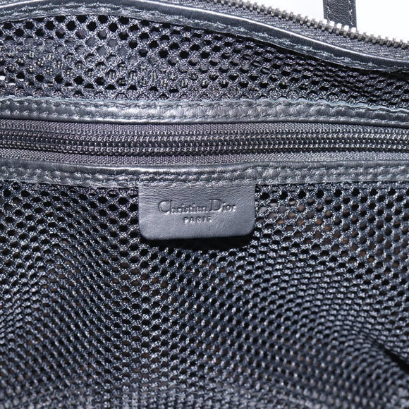 Christian Dior Trotter Canvas Hand Bag Black Silver Auth hk4206A