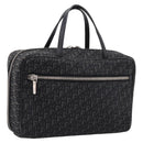 Christian Dior Trotter Canvas Hand Bag Black Silver Auth hk4206A-1