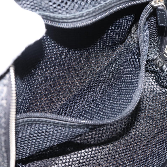 Christian Dior Trotter Canvas Hand Bag Black Silver Auth hk4206A