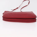 CELINE Trio Shoulder Bag Leather Red Gold Auth hk4207-11