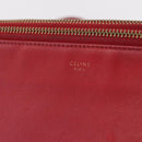 CELINE Trio Shoulder Bag Leather Red Gold Auth hk4207-16