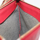 CELINE Trio Shoulder Bag Leather Red Gold Auth hk4207-20