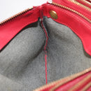 CELINE Trio Shoulder Bag Leather Red Gold Auth hk4207-21