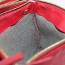 CELINE Trio Shoulder Bag Leather Red Gold Auth hk4207-27