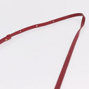 CELINE Trio Shoulder Bag Leather Red Gold Auth hk4207-8