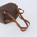 CELINE Macadam Canvas Backpack PVC Leather Brown Gold Auth hk4209-10
