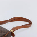 CELINE Macadam Canvas Backpack PVC Leather Brown Gold Auth hk4209-15