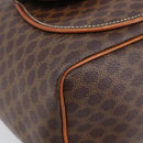 CELINE Macadam Canvas Backpack PVC Leather Brown Gold Auth hk4209-15