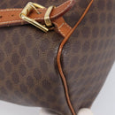 CELINE Macadam Canvas Backpack PVC Leather Brown Gold Auth hk4209-17