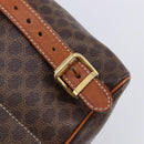 CELINE Macadam Canvas Backpack PVC Leather Brown Gold Auth hk4209-20