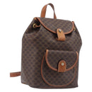 CELINE Macadam Canvas Backpack PVC Leather Brown Gold Auth hk4209-1