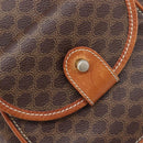 CELINE Macadam Canvas Backpack PVC Leather Brown Gold Auth hk4209-20