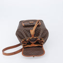 CELINE Macadam Canvas Backpack PVC Leather Brown Gold Auth hk4209-21