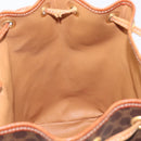 CELINE Macadam Canvas Backpack PVC Leather Brown Gold Auth hk4209-27
