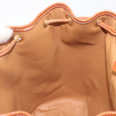 CELINE Macadam Canvas Backpack PVC Leather Brown Gold Auth hk4209-28