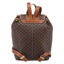 CELINE Macadam Canvas Backpack PVC Leather Brown Gold Auth hk4209-3