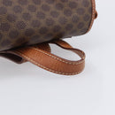 CELINE Macadam Canvas Backpack PVC Leather Brown Gold Auth hk4209-7