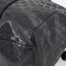 GUCCI GG Implementation Hand Bag PVC Leather Black Silver Auth hk4211A-12