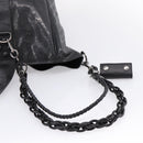 GUCCI GG Implementation Hand Bag PVC Leather Black Silver Auth hk4211A-9