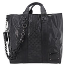 GUCCI GG Implementation Hand Bag PVC Leather Black Silver Auth hk4211A-2