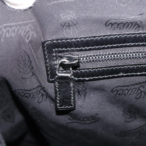 GUCCI GG Implementation Hand Bag PVC Leather Black Silver Auth hk4211A