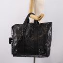 GUCCI GG Implementation Hand Bag PVC Leather Black Silver Auth hk4211A-26