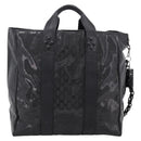 GUCCI GG Implementation Hand Bag PVC Leather Black Silver Auth hk4211A-2