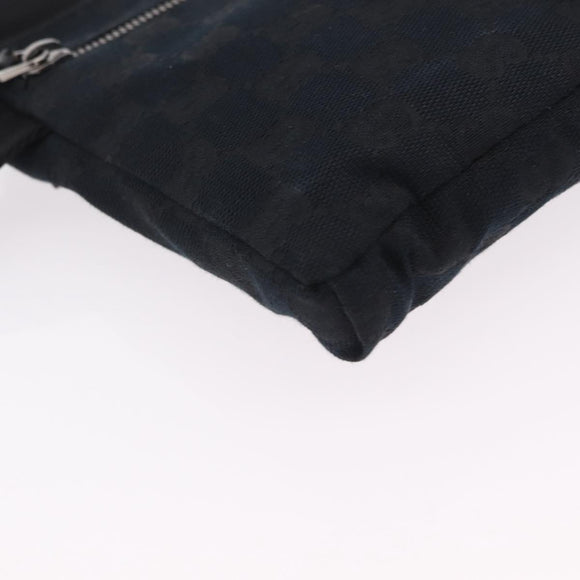 GUCCI GG Canvas Waist bag Black Silver 28566 Auth hk4213V