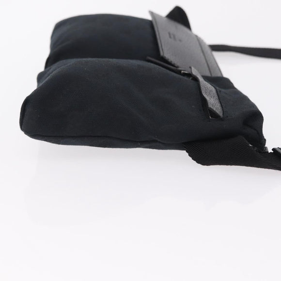GUCCI GG Canvas Waist bag Black Silver 28566 Auth hk4213V
