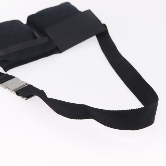 GUCCI GG Canvas Waist bag Black Silver 28566 Auth hk4213V